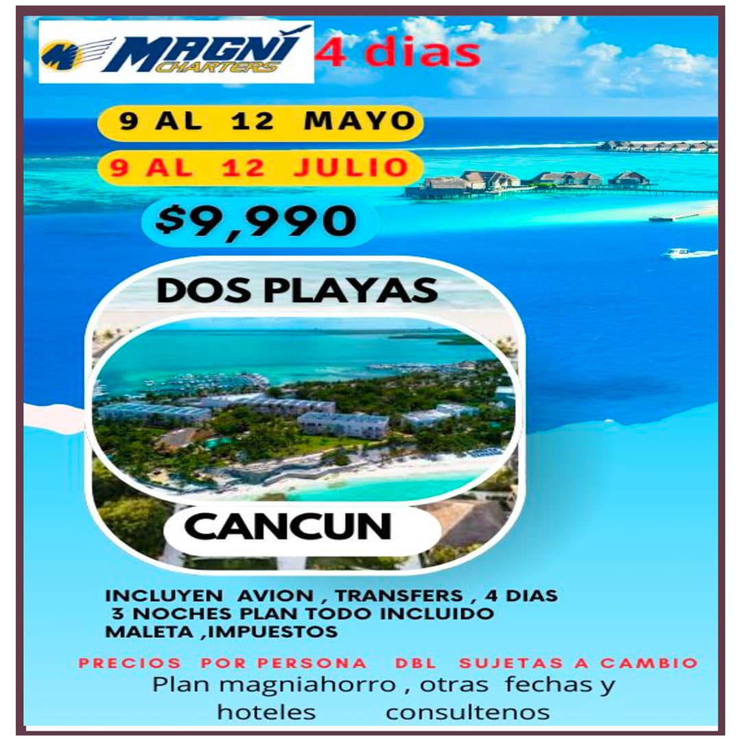 Promoción de Turismo Zarco con paquetes turísticos a Cancún, Acapulco, Tulum y Riviera Maya. Incluye vuelos redondos, traslados, hospedaje en hoteles todo incluido, precios especiales para grupos y familias, opciones nacionales e internacionales.